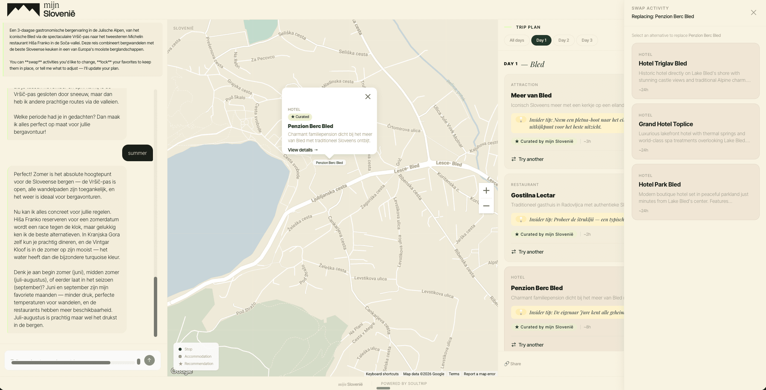 Modifications screen — client adjusts the proposal